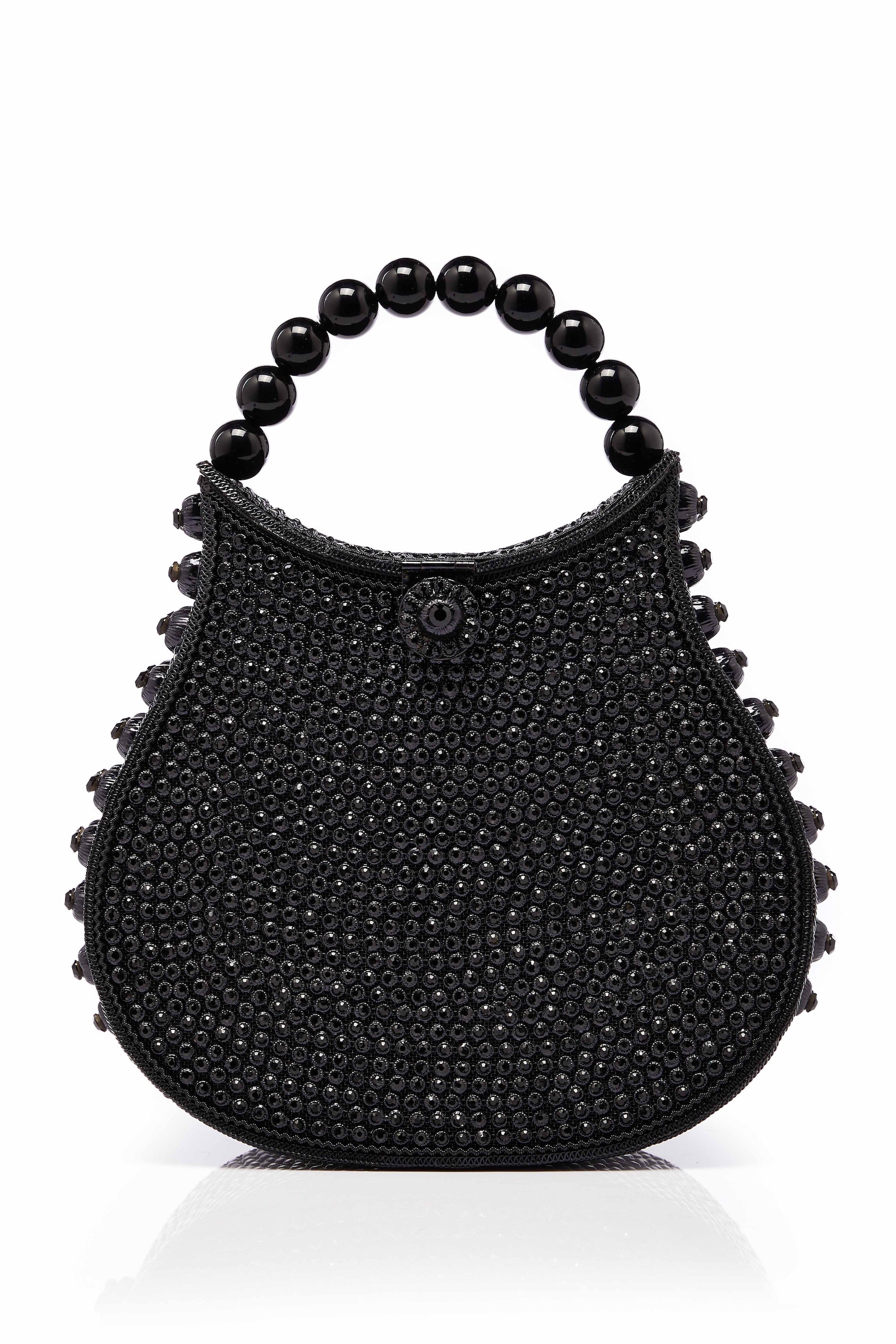 Mae Cassidy Nimmi Crystal Pearl Purse Clutch Bag Gold