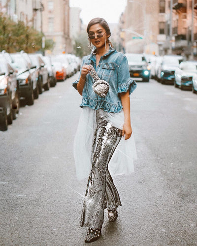 New York Fashion Week Street Style | Lexicon of Style's, Alexandra Dieck spotted wearing the Mae Cassidy Simi Sparkle