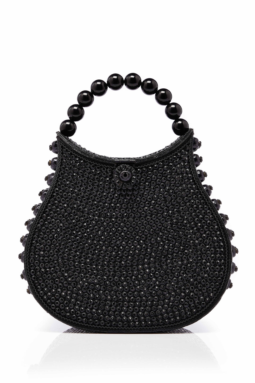 Mae Cassidy Nimmi Crystal Pearl Purse Clutch Bag Gold