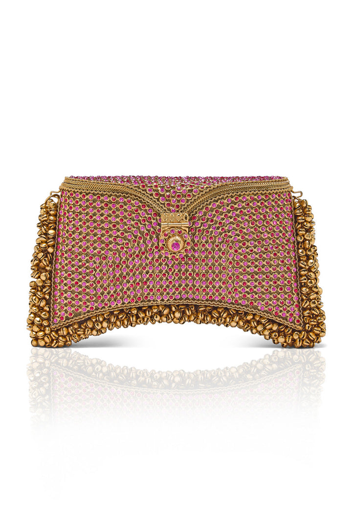 Mae Cassidy | Zeenat Crystal Clutch Bag | Dazzling Pink Sapphire