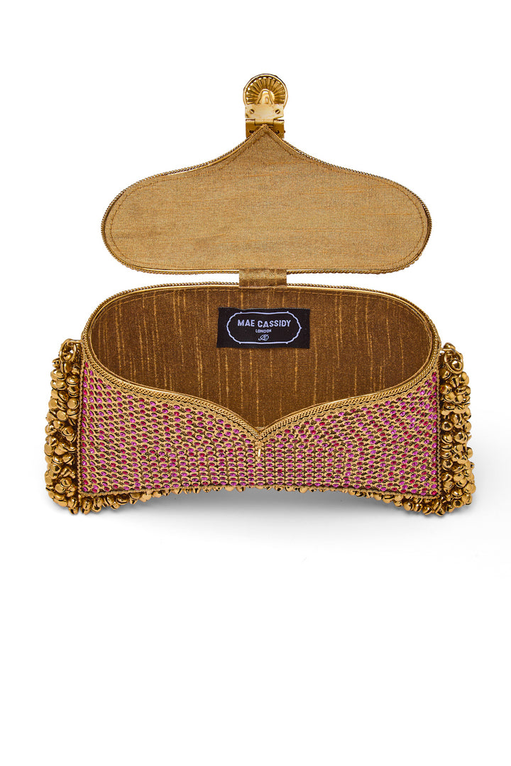 Mae Cassidy | Zeenat Crystal Clutch Bag | Dazzling Pink Sapphire
