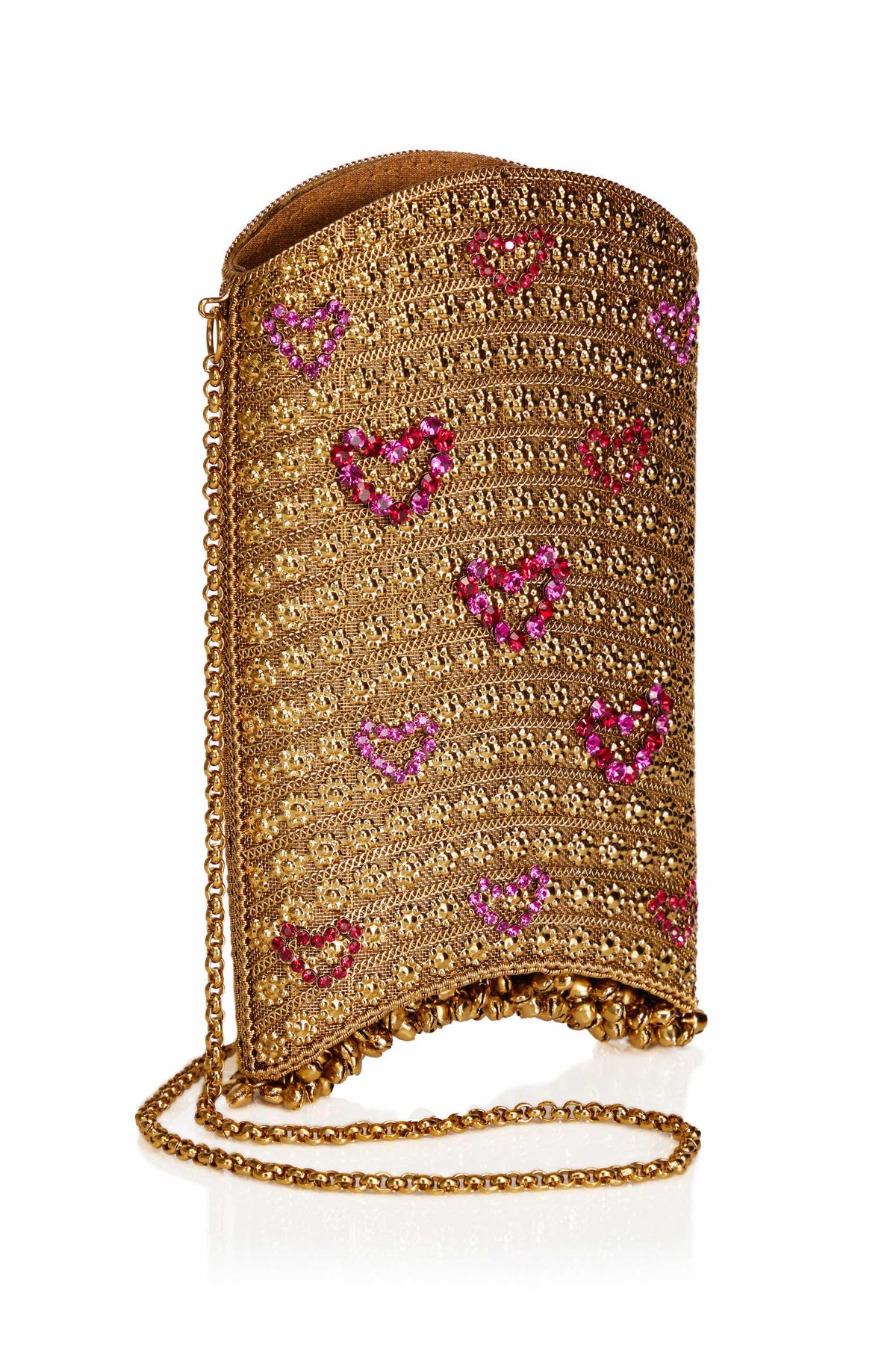 Mae Cassidy | Sweetheart Phone Bag | Ruby Red & Fuchsia Pink / Gold